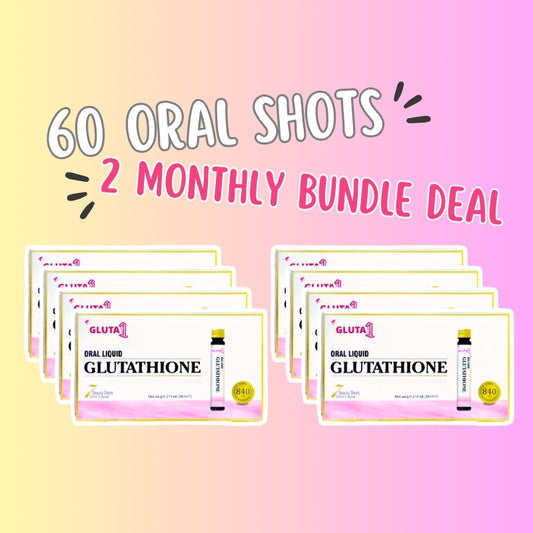 Gluta One Glutathione Oral Liquid Shots- Complete 2 Month Dose