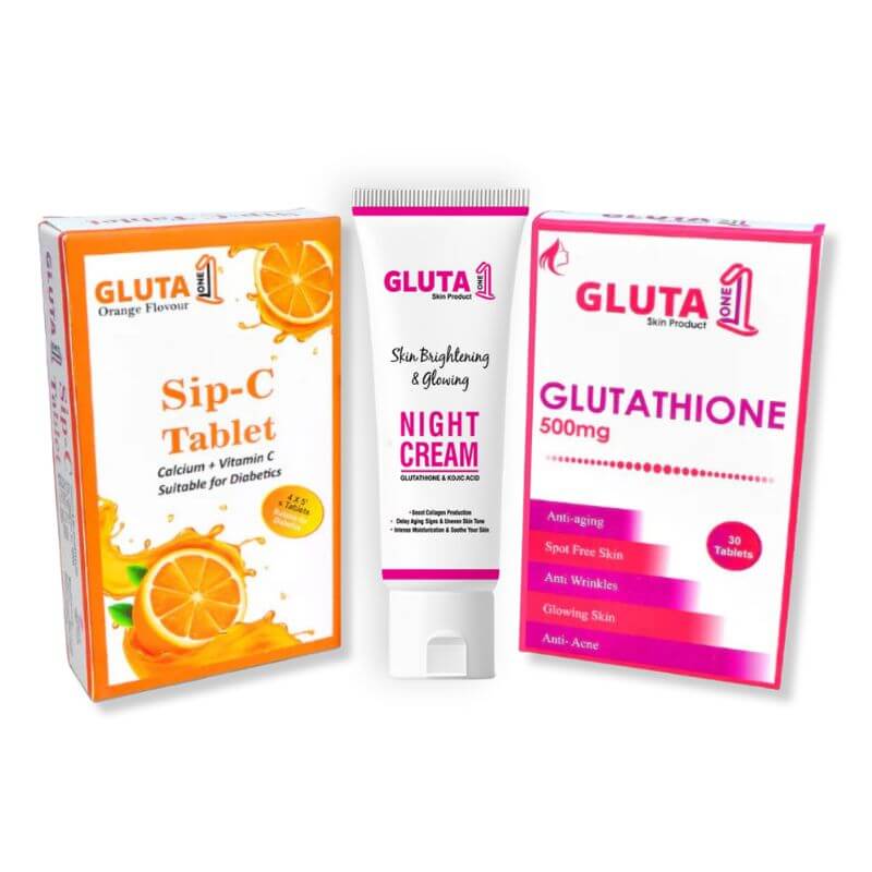 glutathione whitening cream price in pakistan Gluta One Whitening/Brightening Bundle Set