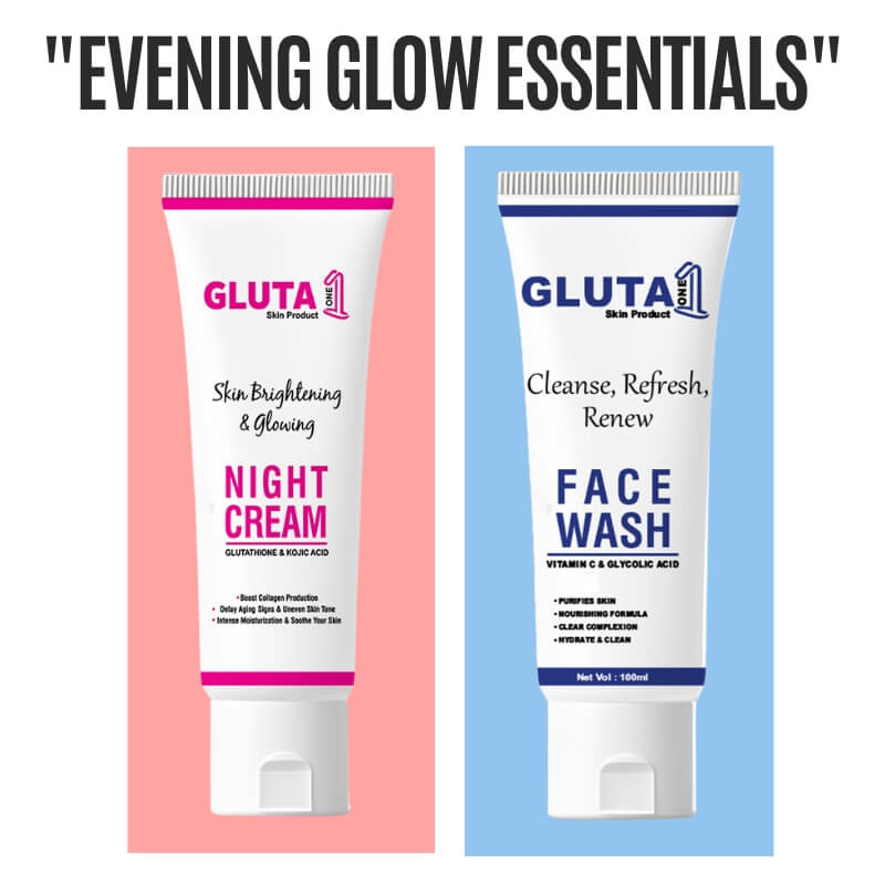 Gluta One Evening Glow Essentials (Night Cream + Facewash)