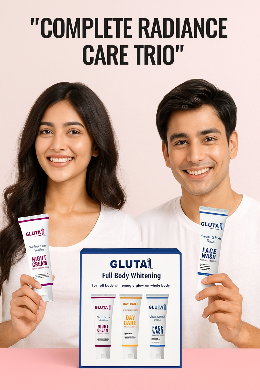Gluta One T-Bundle (Night Cream + Day Cream + Facewash)