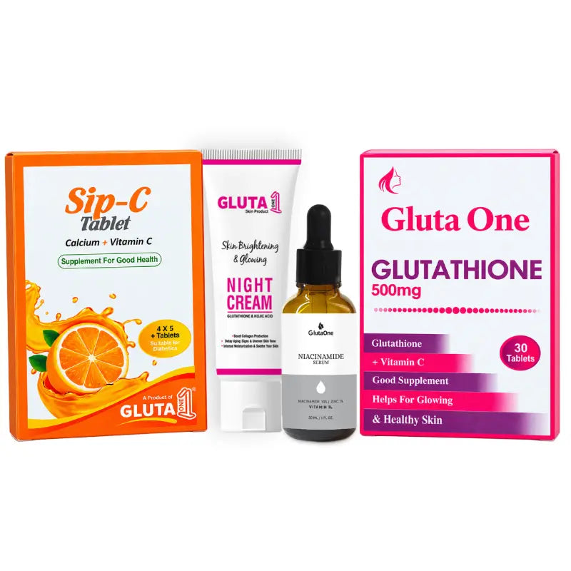 Gluta One + Sip C + Night Cream + Niacinamide Serum