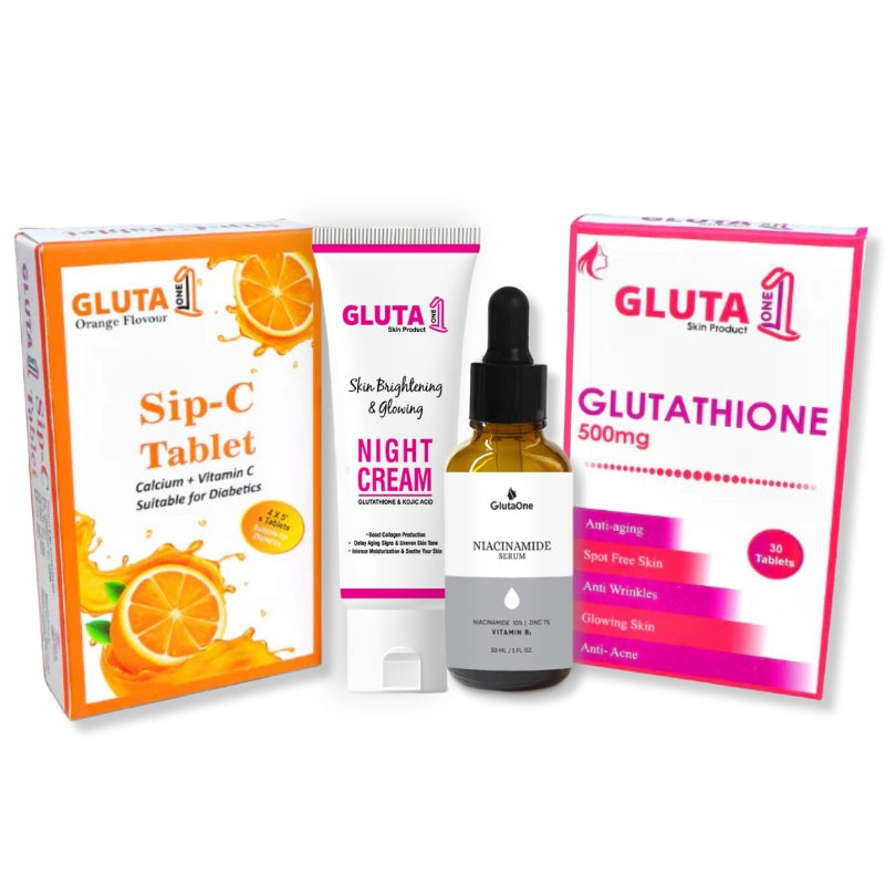 Gluta One + Sip C + Night Cream + Niacinamide Serum