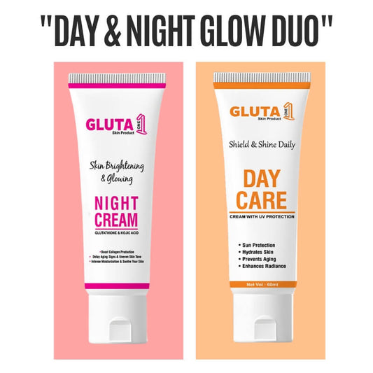 Gluta One Day & Night Glow Duo (Night Cream + Day Cream)